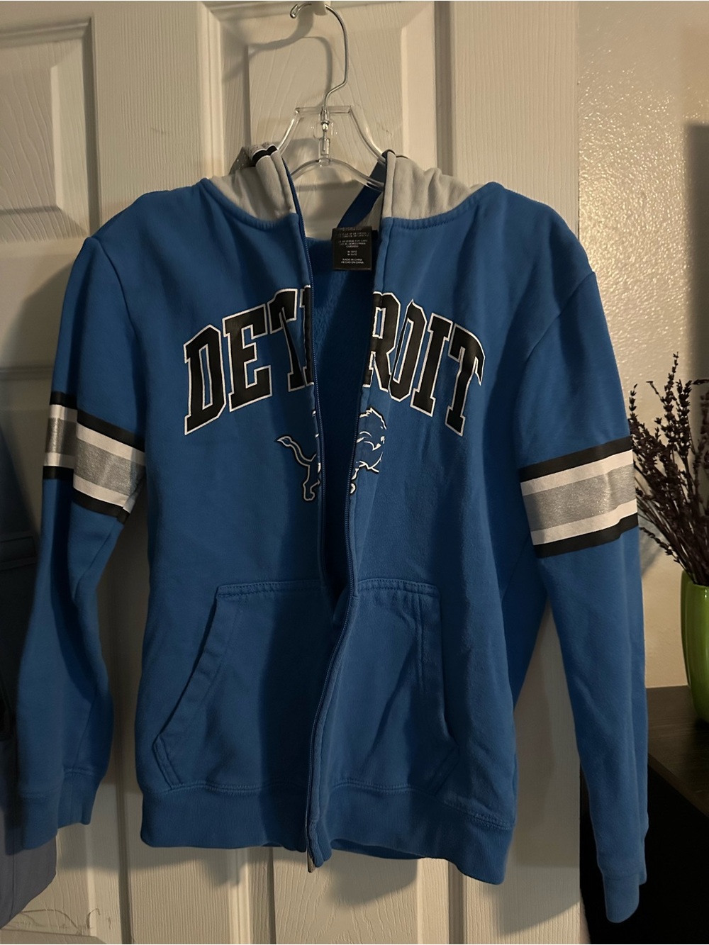 Detroit Lions Blue Full-Zip Hooded Jacket